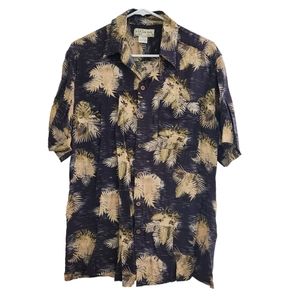 Kahuna Bay Mens Vintage Hawaiian Short Sleeve Button Up Shirt Size Large